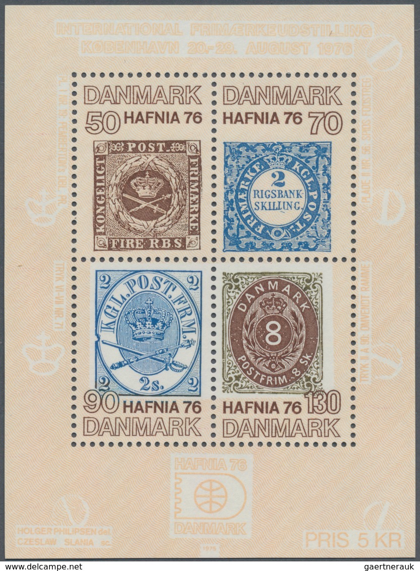 Dänemark: 1976, International Stamp Exhibition HAFNIA’76 (stamps On Stamps) In A Lot With 120 Miniat - Lettres & Documents