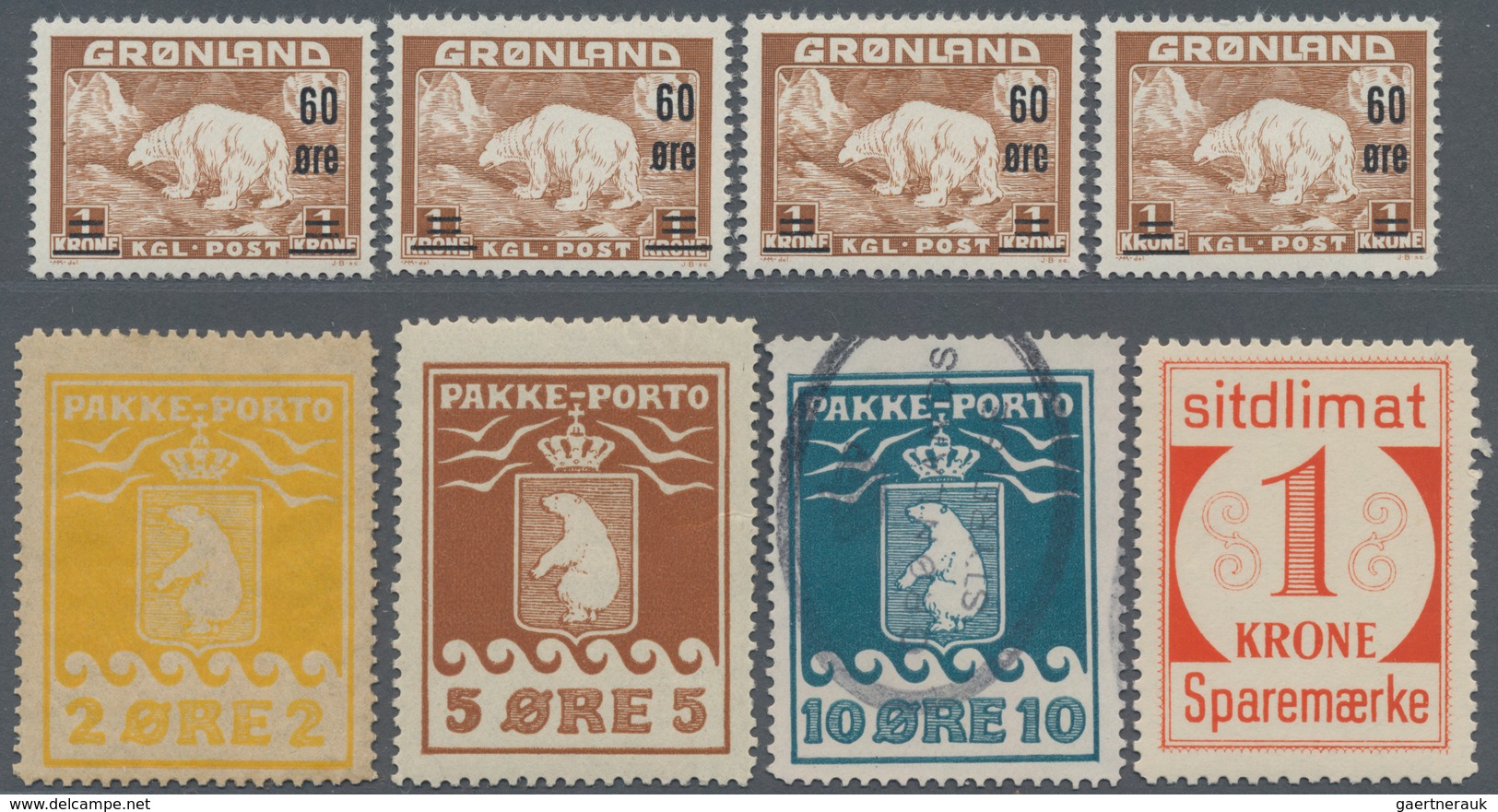 Dänemark - Grönland: 1915/1990 (ca.), Interesting Accumulation Incl. Some Nice Stamps As 6 X Pakke P - Briefe U. Dokumente