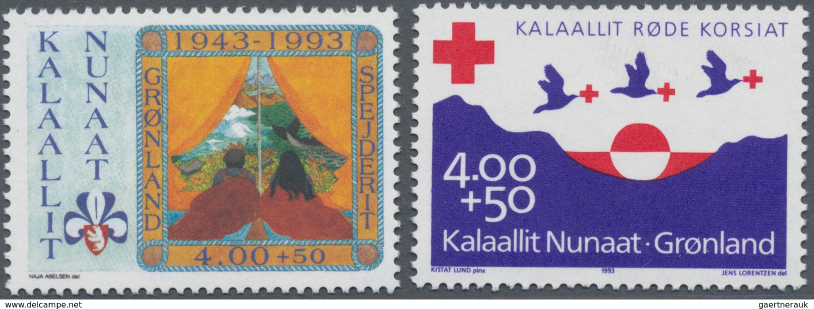 Dänemark - Grönland: 1993, 70 Years RED CROSS And 50 Years SCOUTING In Greenland Set Of Two In A Lar - Cartas & Documentos