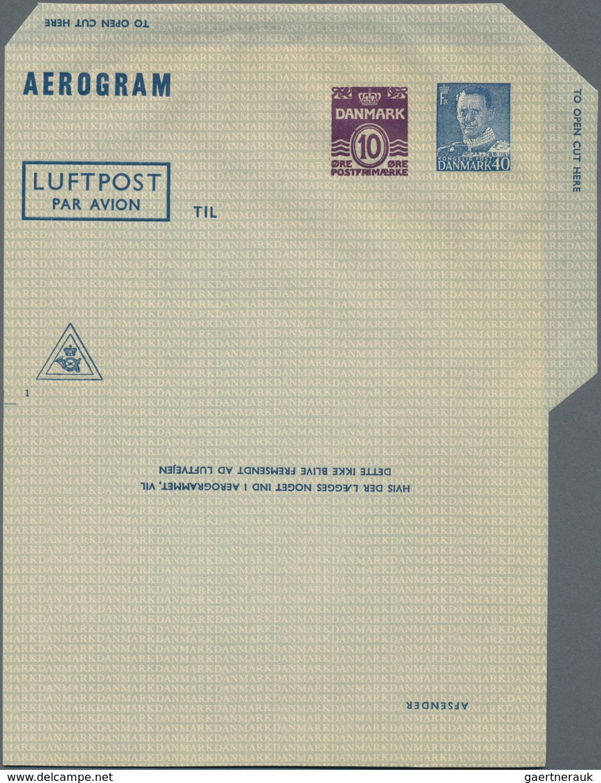 Dänemark - Ganzsachen: 1948/85 Ca. 120 Unused/CTO-used And Used Aerograms, Incl. Aerograms With Reva - Enteros Postales