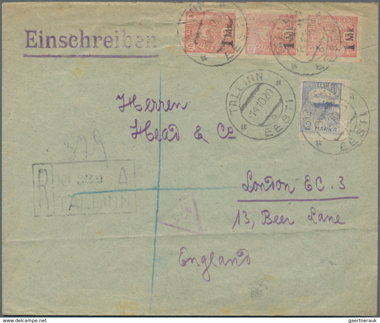 Estland: 1919/1940, Interesting Accumulation Of 45 Covers And Cards Showing E.g. Censor, Airmail, Re - Estonia