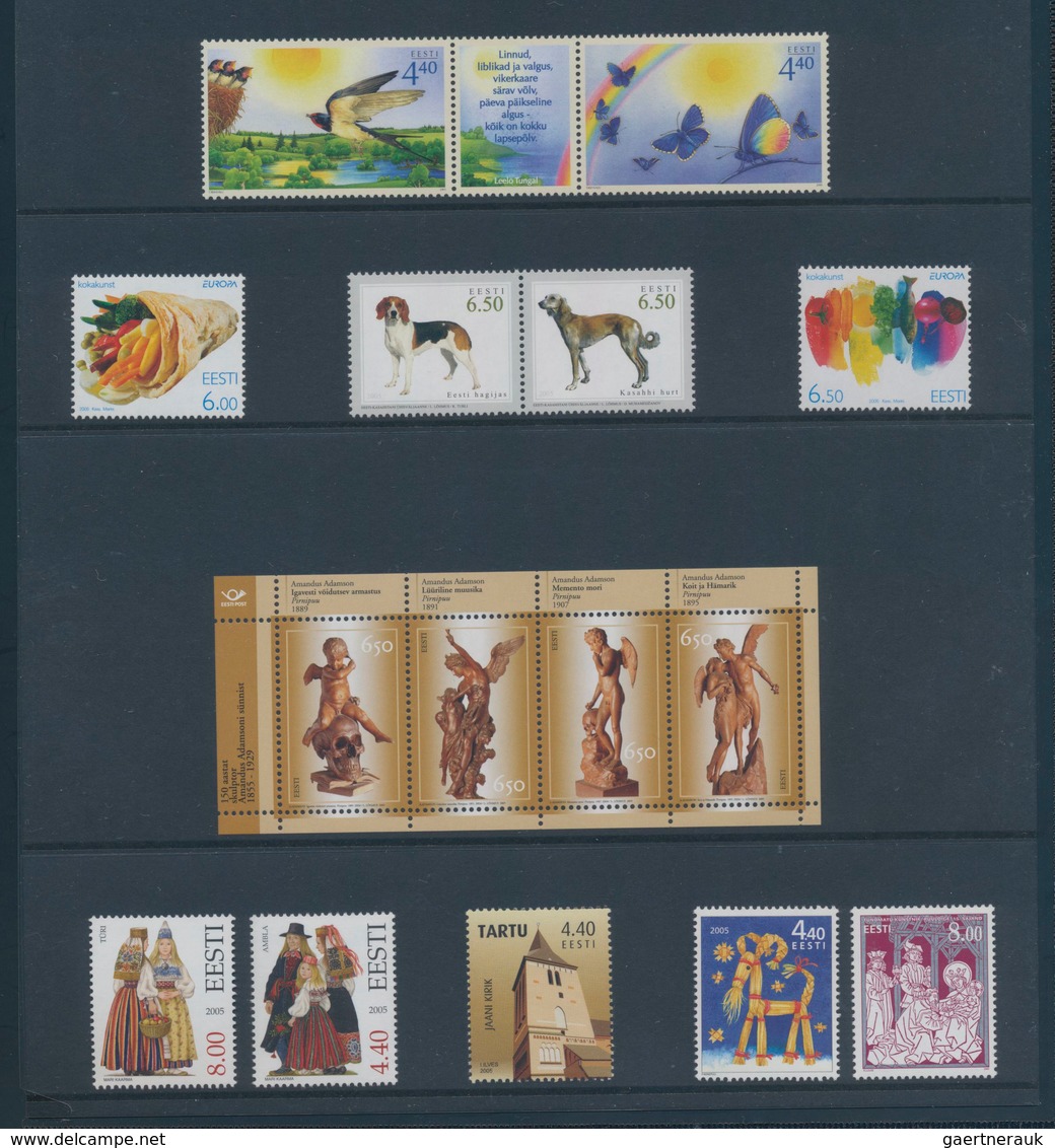 Estland: 1991/2007 (ca.), Ca. 400 Covers, Cards And Postal Stationeries In A Thick Folder, And A Dup - Estonia