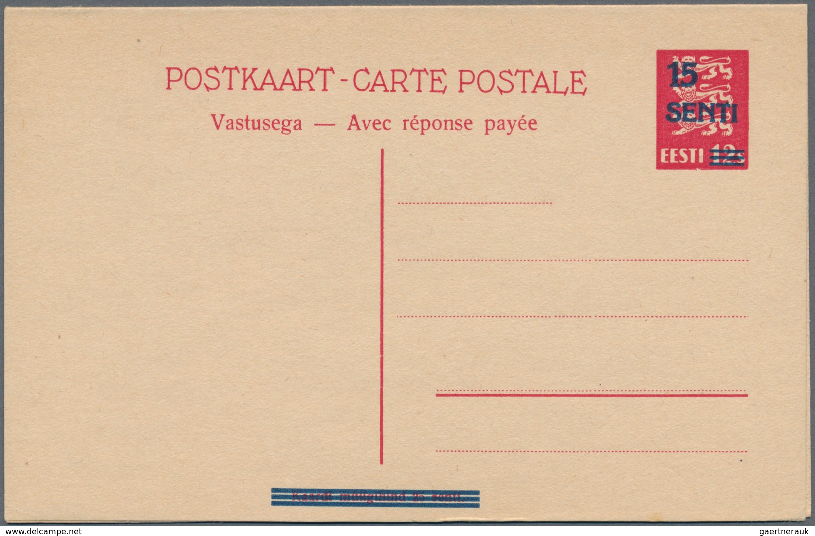 Estland - Ganzsachen: 1923/39 Small Holding Of Ca. 30 Almost Exclusively Unused Postal Stationary, O - Estonia