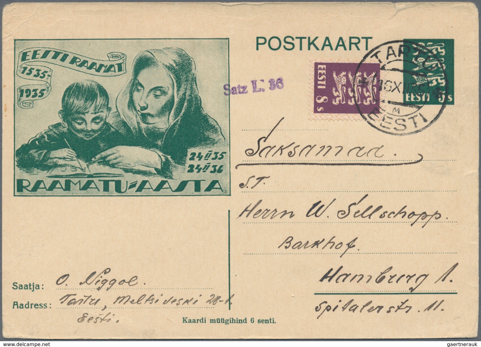 Estland - Ganzsachen: 1923/39 Small Holding Of Ca. 30 Almost Exclusively Unused Postal Stationary, O - Estonia