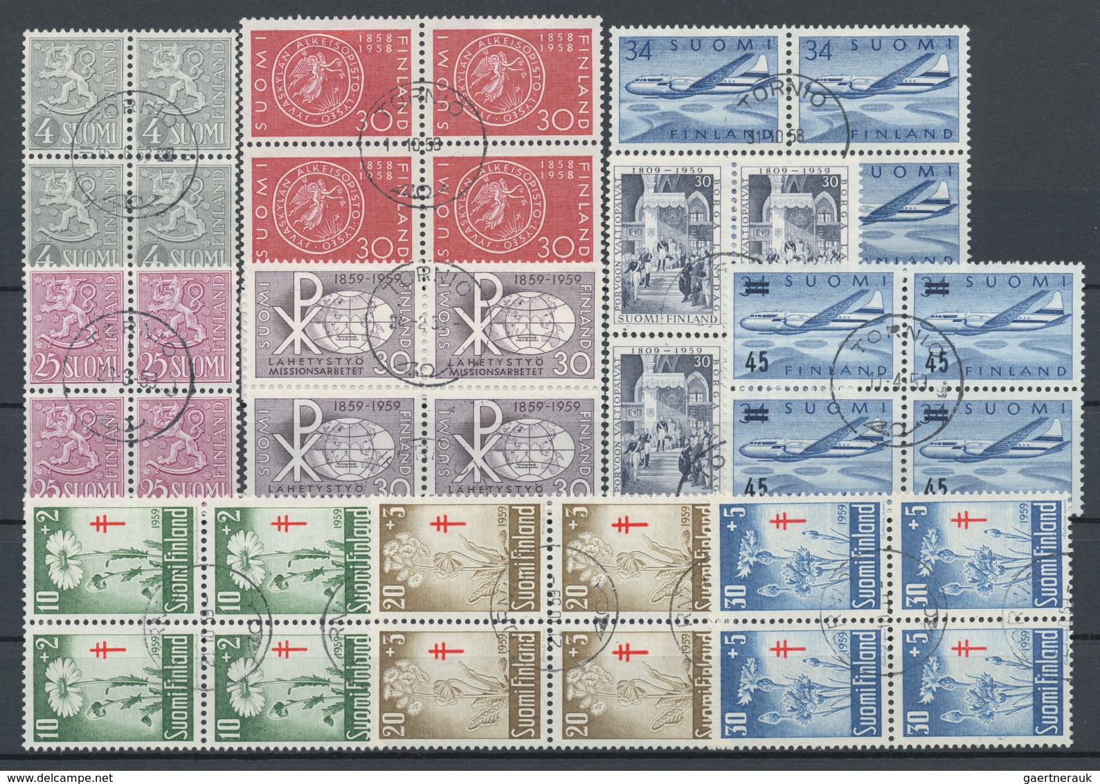 Finnland: 1940/2000 (ca.), Balance In A Small Box, Comprising Selections Of Used Stamps On Stockcard - Usados