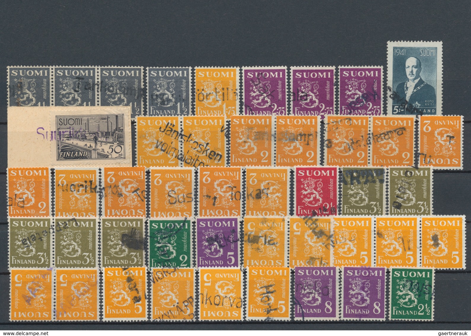 Finnland: 1940/2000 (ca.), Balance In A Small Box, Comprising Selections Of Used Stamps On Stockcard - Used Stamps