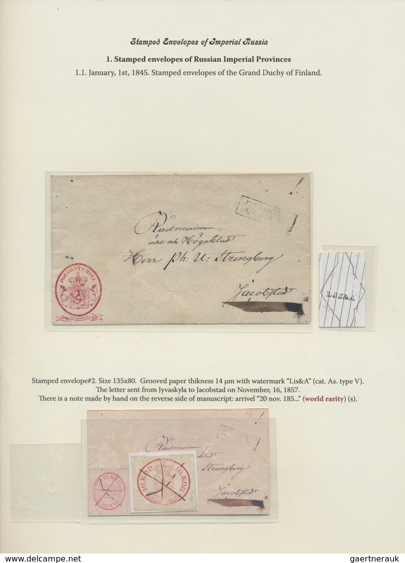 Finnland - Ganzsachen: 1845/60 1st Part Of The International Gold Medal Collection "Postal Stationer - Entiers Postaux