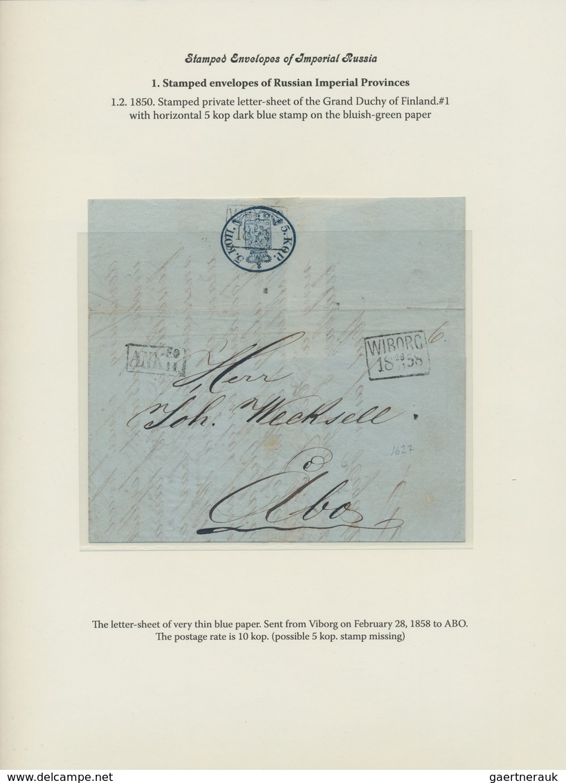 Finnland - Ganzsachen: 1845/60 1st Part Of The International Gold Medal Collection "Postal Stationer - Entiers Postaux