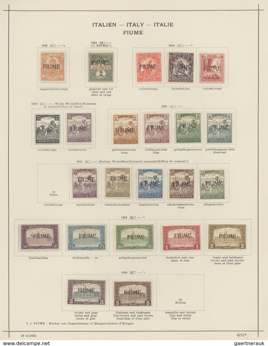 Fiume: 1877/1964, Italian Area, Mint And Used Collection On Album Pages, Partly Varied Condition, Co - Fiume