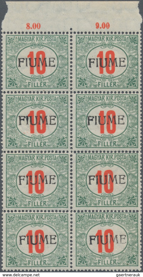 Fiume: 1918/1924, Accumulation On Eight Large Stockcards With Several Better Issues And Some Blocks/ - Fiume