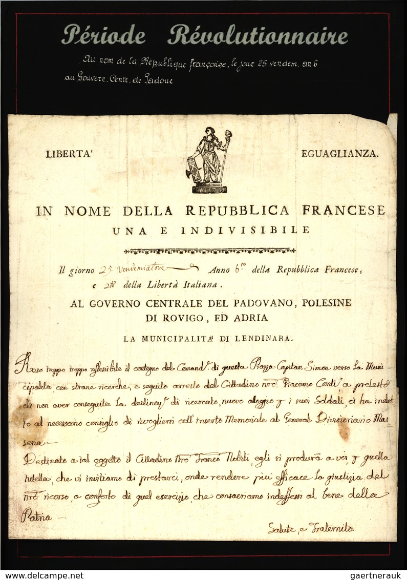 Frankreich - Vorphilatelie: 1797/1805 (ca.) Collection of approx. 200 letters (letter contents)inclu