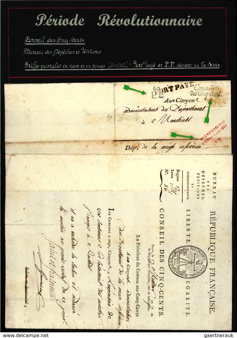 Frankreich - Vorphilatelie: 1797/1805 (ca.) Collection of approx. 200 letters (letter contents)inclu