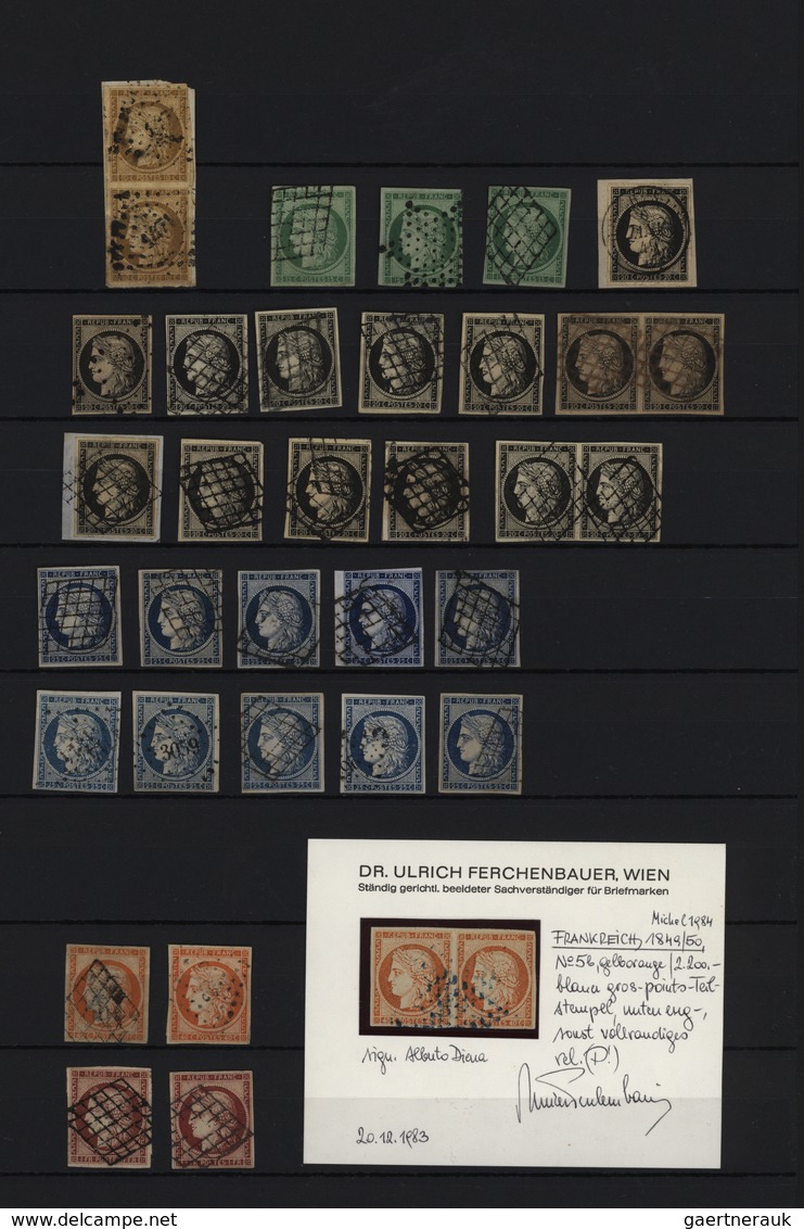 Frankreich: 1849/1850, Specialised Collection Of 1st Issue With 35 Stamps, Showing E.g. 10c. Bistre - Collections