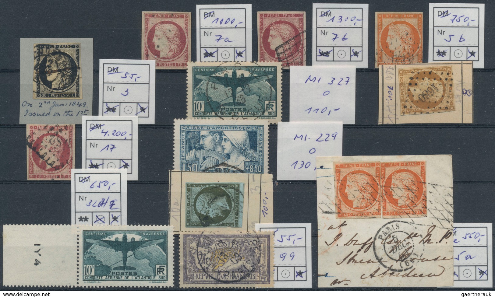 Frankreich: 1849/1960 (ca.), Used And Mint Accumulation In Several Albums (plus On Stockcards), Part - Collections