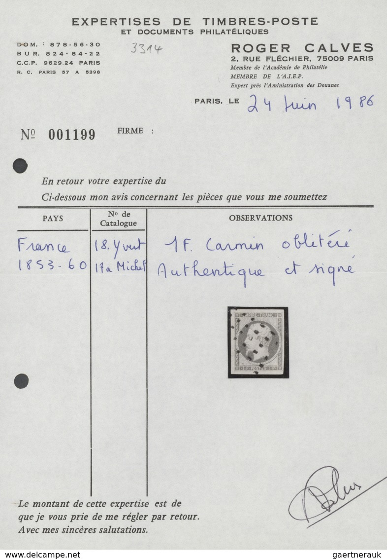 Frankreich: 1849-1890, bis auf die „Vermillion“ in der Markenklassik vollständig komplette Prachtsam