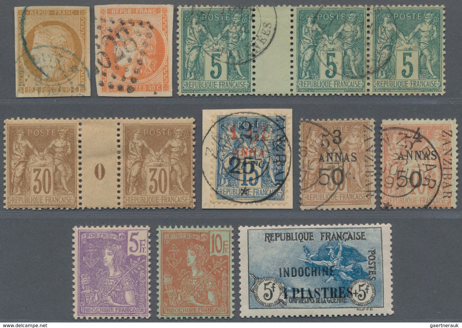 Frankreich: 1849-1900's (mostly): Collection Of Mint And Used Stamps From France And French Colonies - Verzamelingen