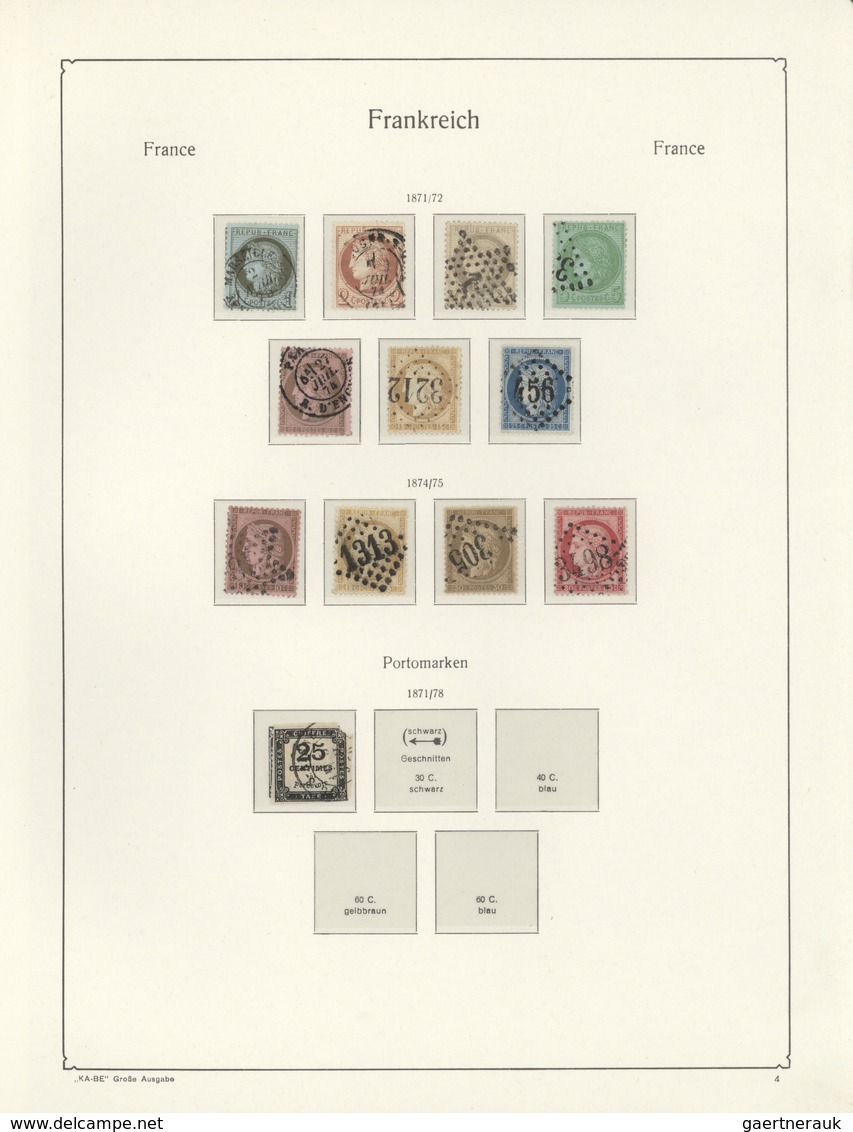 Frankreich: 1850 - 1957, Clean Stamped Collection From The Classic Issues With Some Gaps (sheet 3 Un - Collections