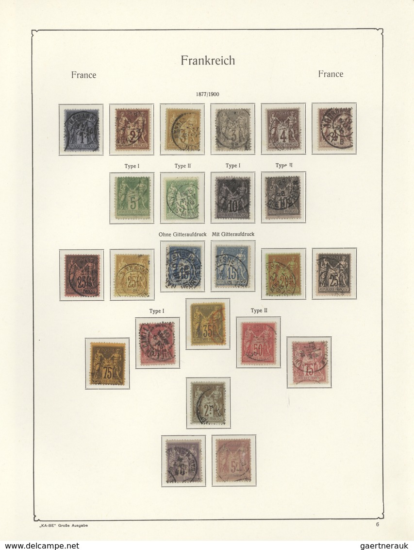 Frankreich: 1850 - 1957, Clean Stamped Collection From The Classic Issues With Some Gaps (sheet 3 Un - Collections