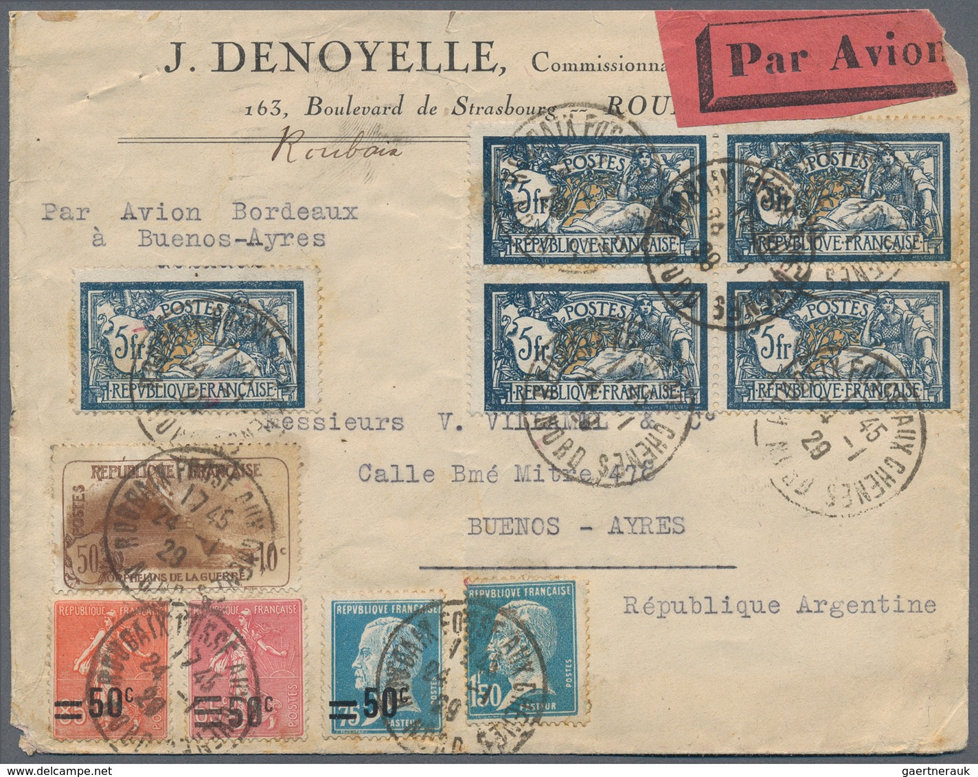 Frankreich: 1900/1960, Absolutely Awesome Collection Of Blocks Of Four On Entires Bearing 450 Envelo - Collections