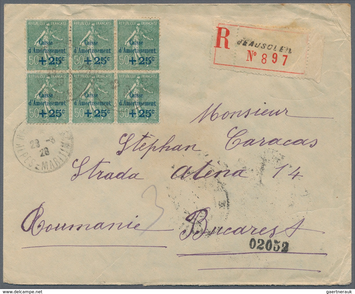 Frankreich: 1900/1960, Absolutely Awesome Collection Of Blocks Of Four On Entires Bearing 450 Envelo - Collections