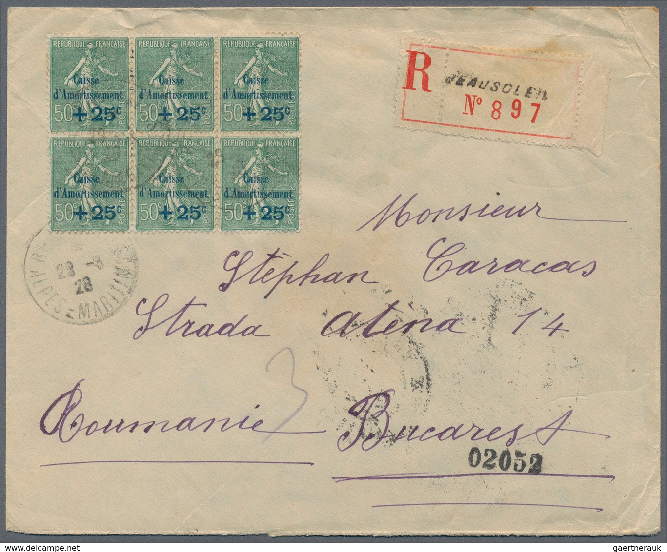 Frankreich: 1900/1960, Absolutely Awesome Collection Of Blocks Of Four On Entires Bearing 450 Envelo - Verzamelingen