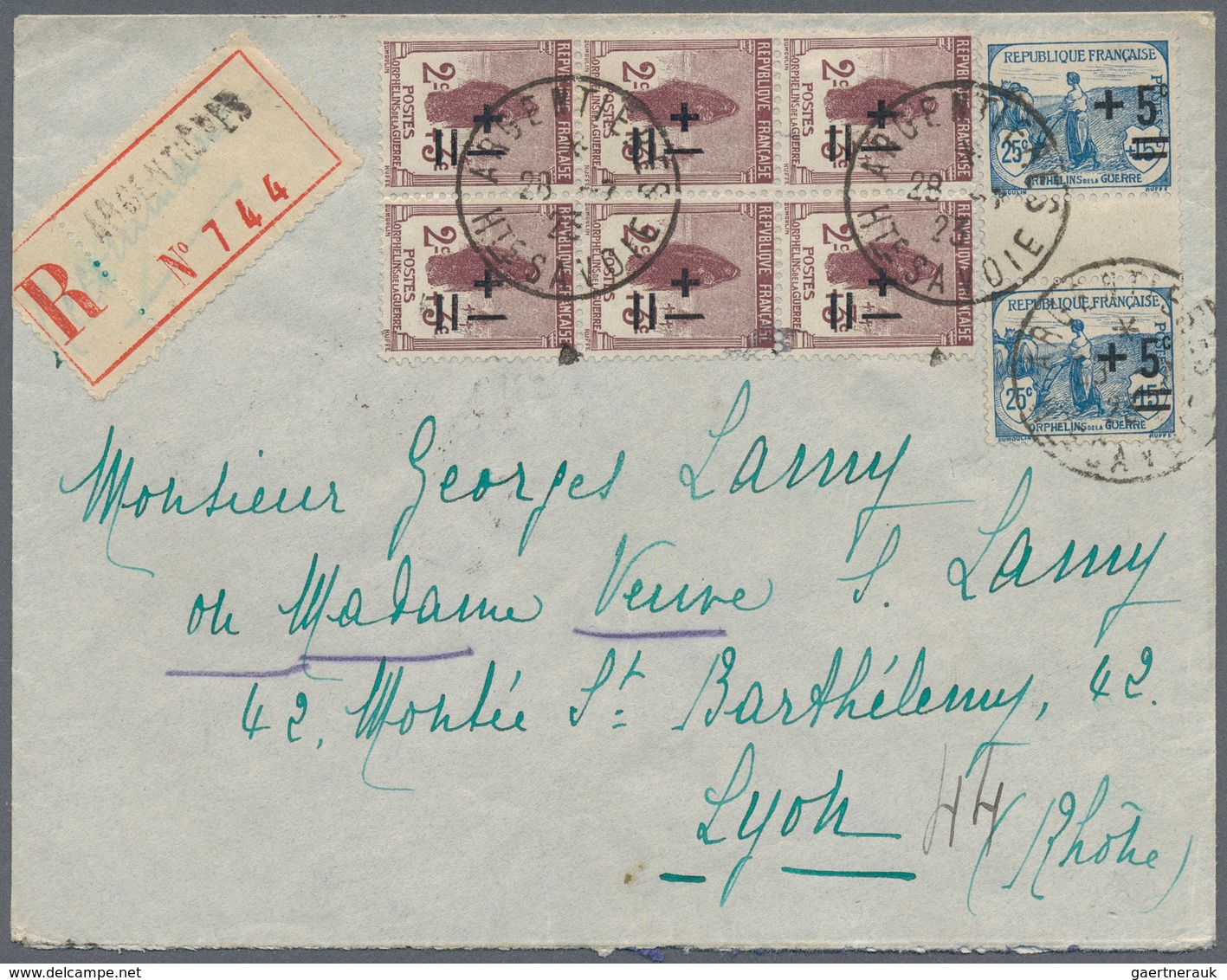 Frankreich: 1900/1960, absolutely awesome collection of blocks of four on entires bearing 450 envelo