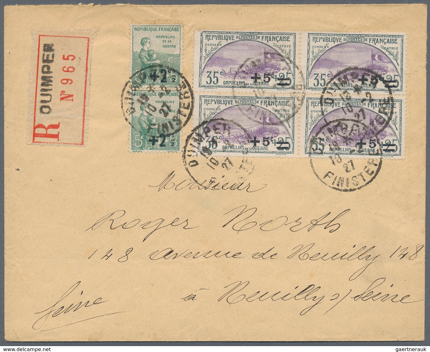 Frankreich: 1900/1960, absolutely awesome collection of blocks of four on entires bearing 450 envelo