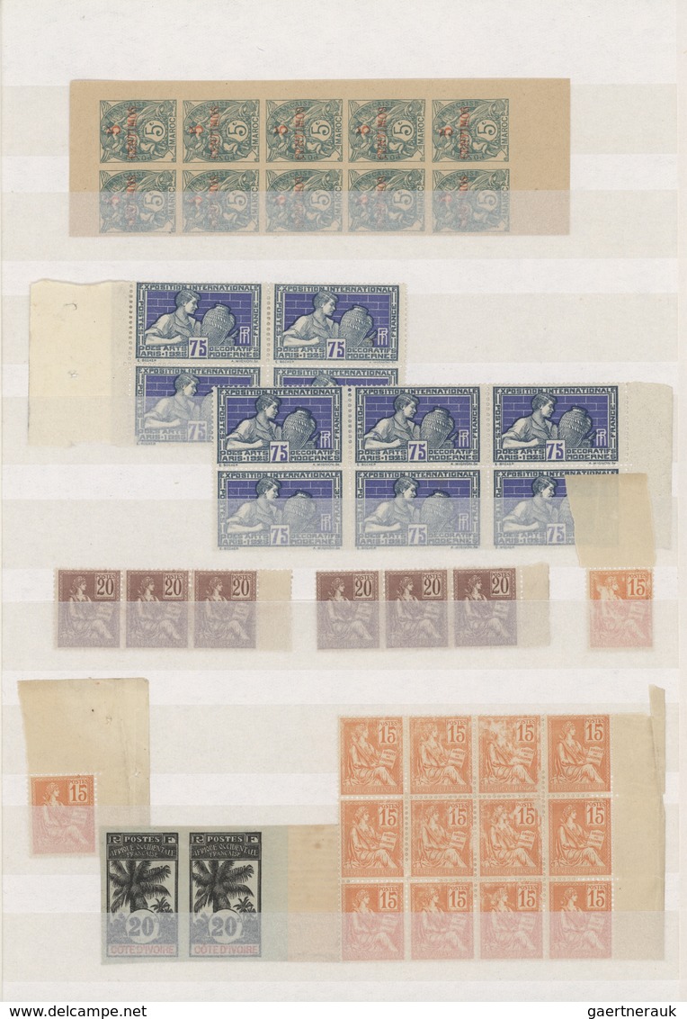 Frankreich: 1900/1965 (ca.), France/area, Mint Assortment Of Apprx. 255 Stamps Incl. Many IMPERFS, S - Collections