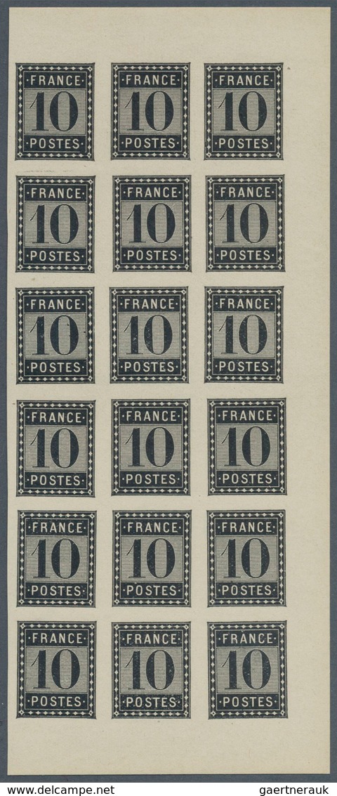 Frankreich: 1903, ESSAY DE L'IMPRIMERIE NATIONALE Imperf. 10c. Black 'FRANCE / POSTES' In Four Block - Collections