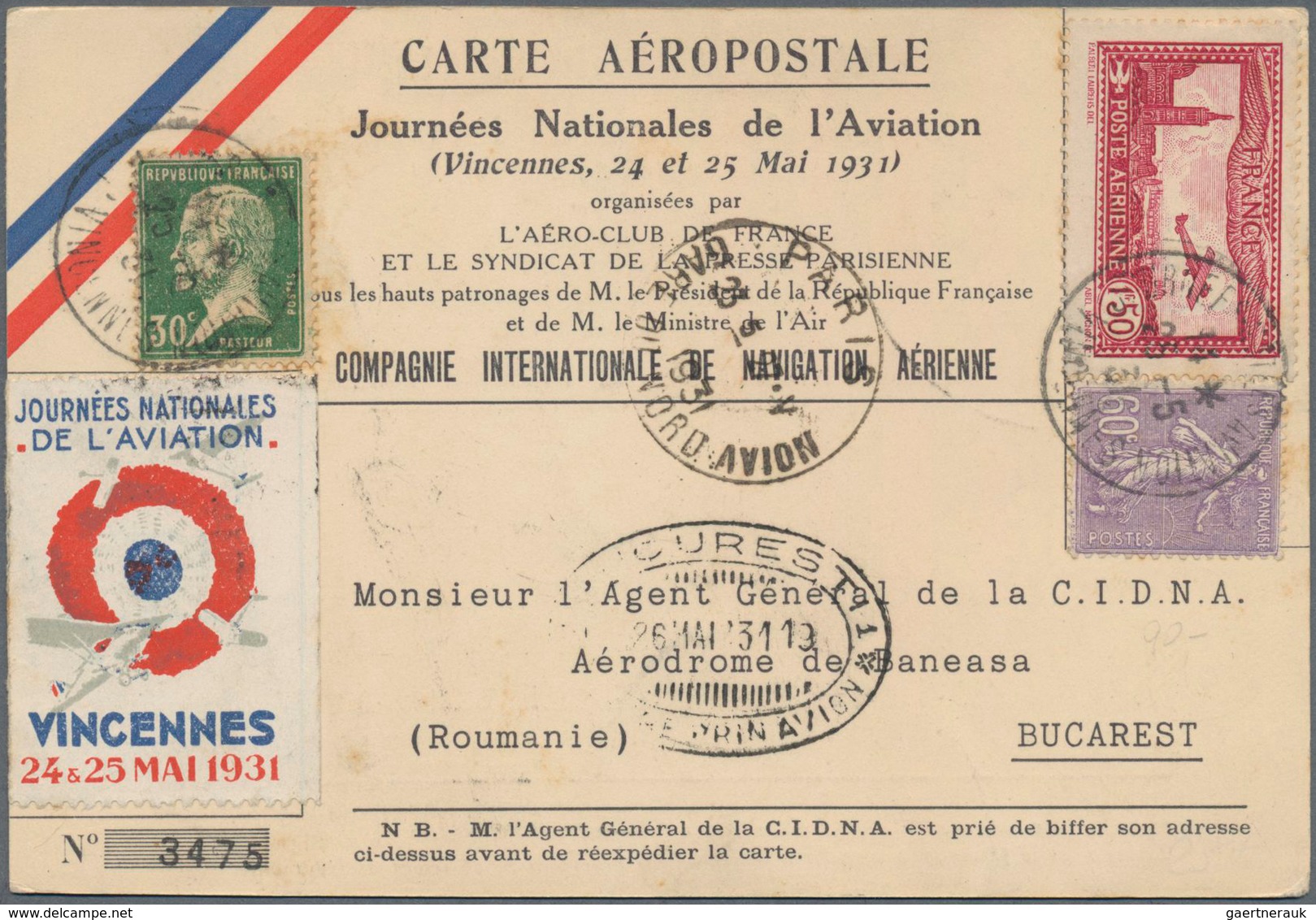 Frankreich: 1910/1939, Airmail, Lot Of Seven Covers/cards, Showing Flight Cachets, Airmail Frankings - Collections