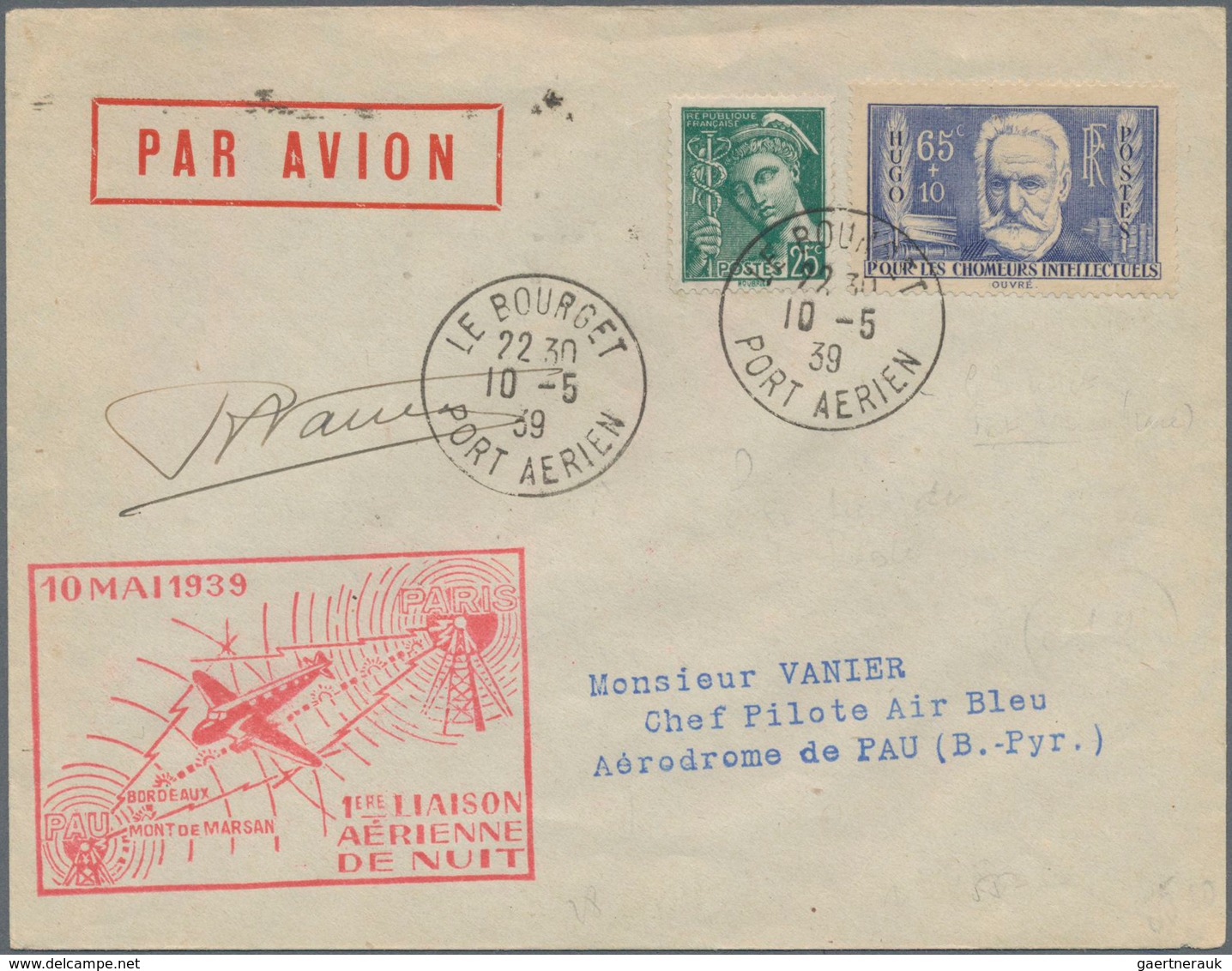 Frankreich: 1910/1939, Airmail, Lot Of Seven Covers/cards, Showing Flight Cachets, Airmail Frankings - Collections