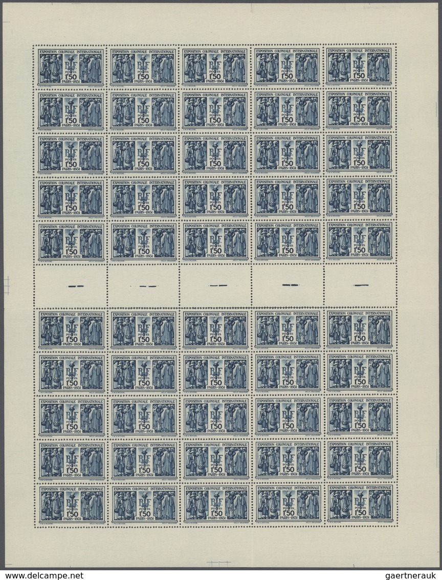 Frankreich: 1931, International Colonial Exhibition Paris, 1.50fr. Blue, 100 Copies Unmounted Mint W - Collections