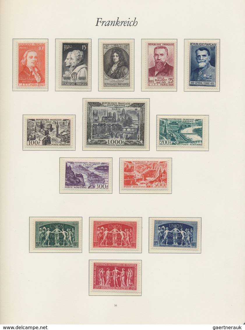 Frankreich: 1945/1980, Collection In 3 Borekalbums, Mint Never Hinged Collected And Until 1975 Appar - Collections