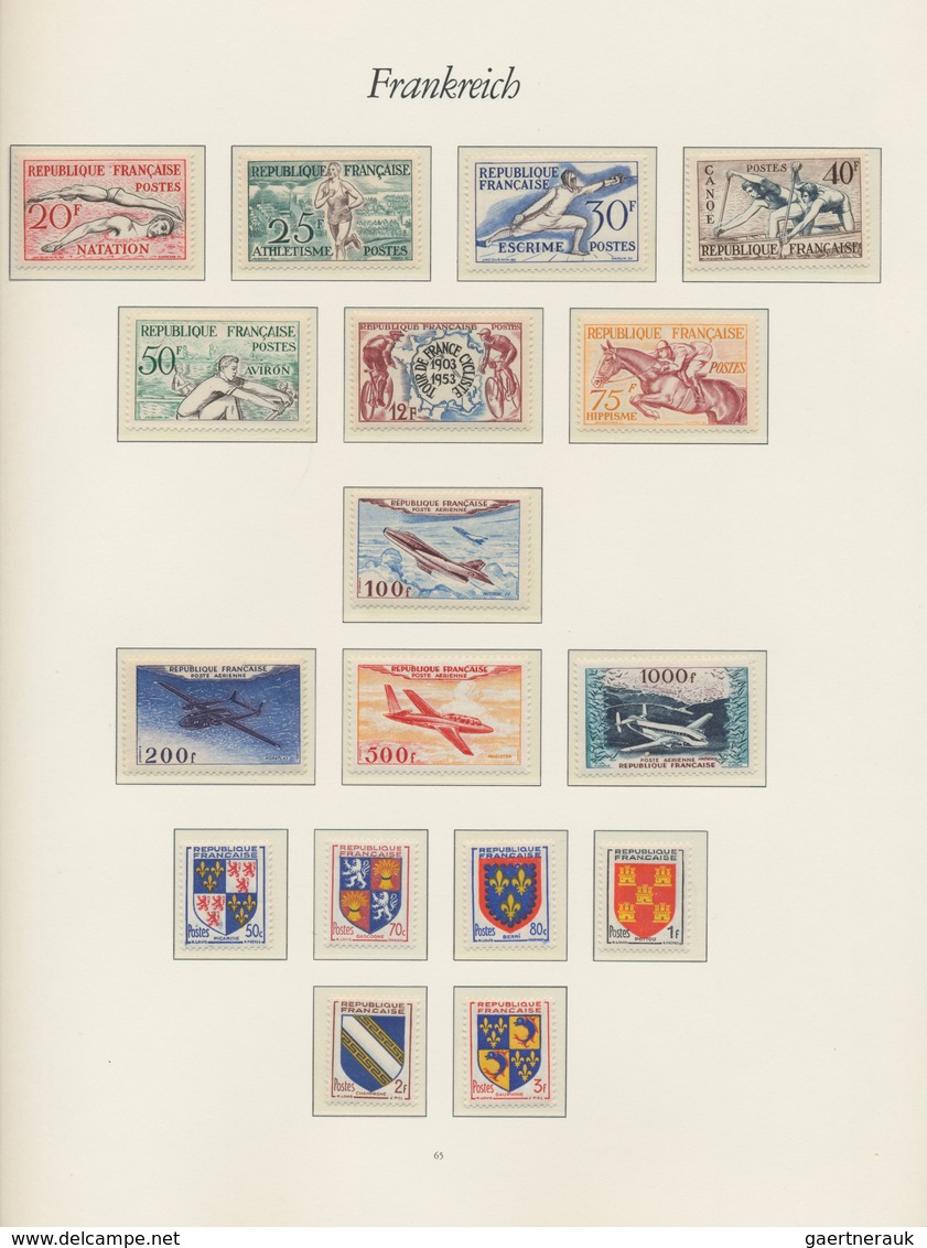 Frankreich: 1945/1980, Collection In 3 Borekalbums, Mint Never Hinged Collected And Until 1975 Appar - Collections