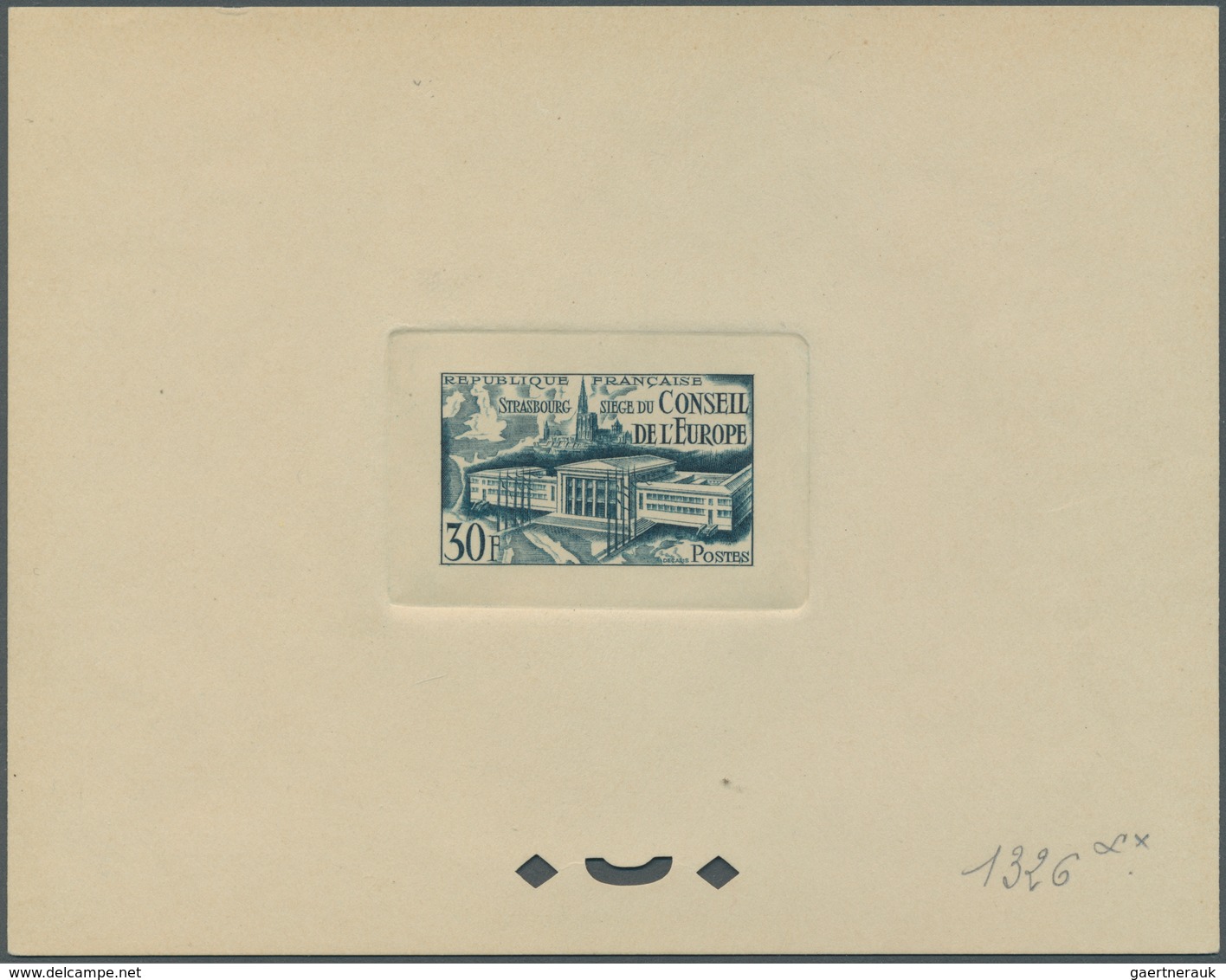 Frankreich: 1952. 30 F. Council Of Europe. Exceptional Collection Of 22 Artists Proofs, Different Co - Collections