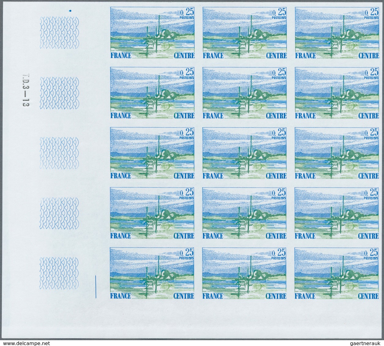 Frankreich: 1976, Regions in France complete set of five 0.25fr. Centre, 0.60fr. Aquitane, 0.70fr. L