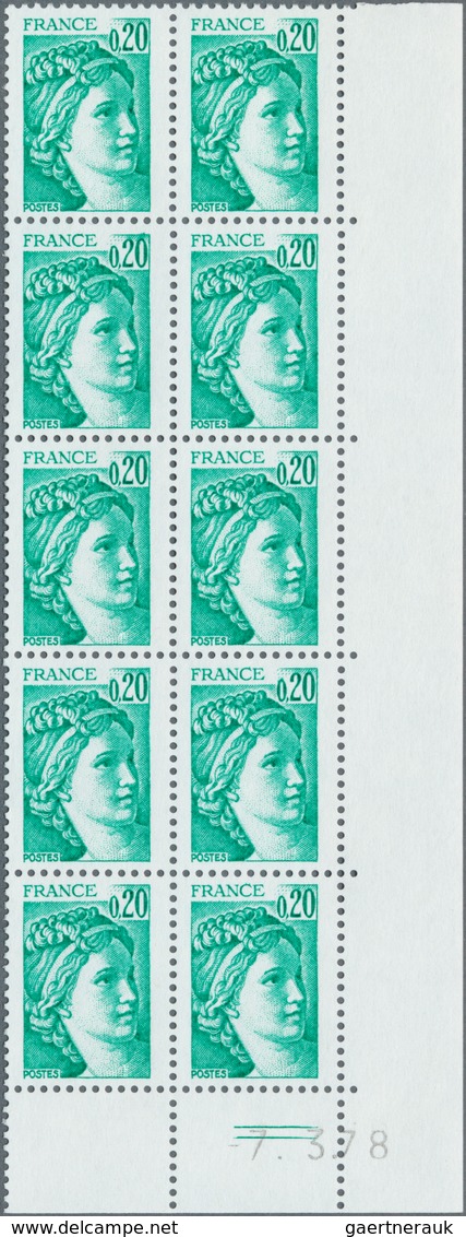 Frankreich: 1977/1978, Definitives 'Sabinerin' Complete Set Of 15 Different Values All WITHOUT PHOSP - Colecciones Completas