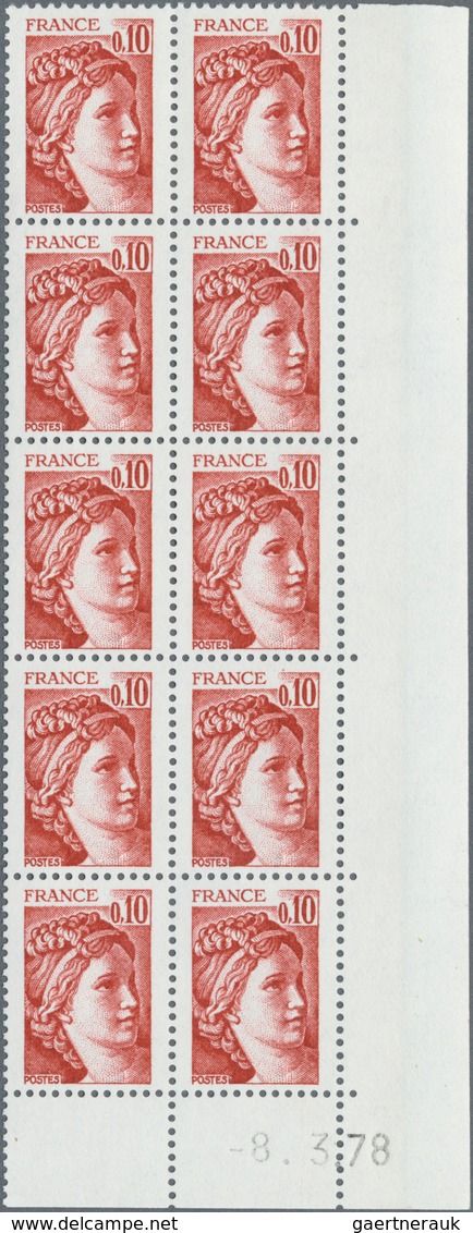 Frankreich: 1977/1978, definitives 'Sabinerin' complete set of 15 different values all WITHOUT PHOSP