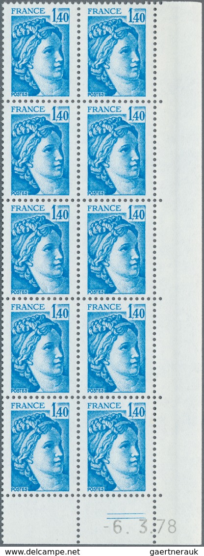 Frankreich: 1977/1978, definitives 'Sabinerin' complete set of 15 different values all WITHOUT PHOSP