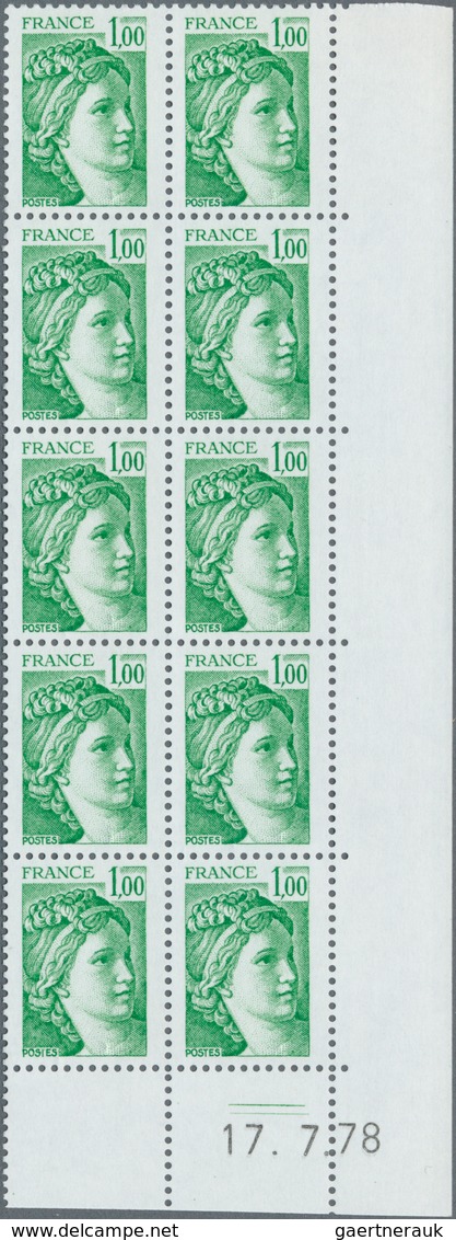 Frankreich: 1977/1978, definitives 'Sabinerin' complete set of 15 different values all WITHOUT PHOSP