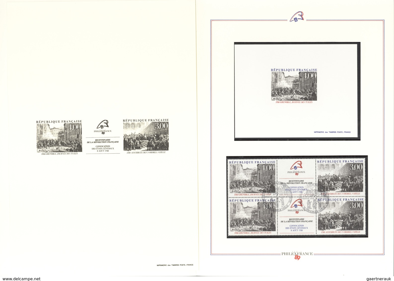 Frankreich: 1988. 200° Anniversary Of The Revolution, General States. 2 Official Folders Containing, - Collections