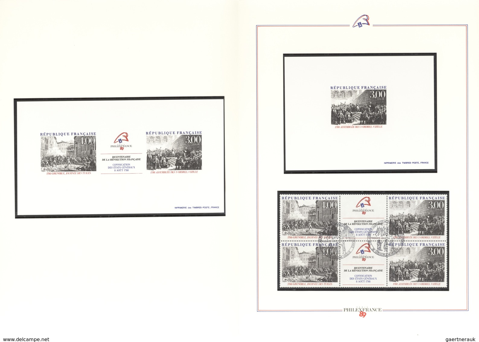 Frankreich: 1988. 200° Anniversary Of The Revolution, General States. 2 Official Folders Containing, - Collections