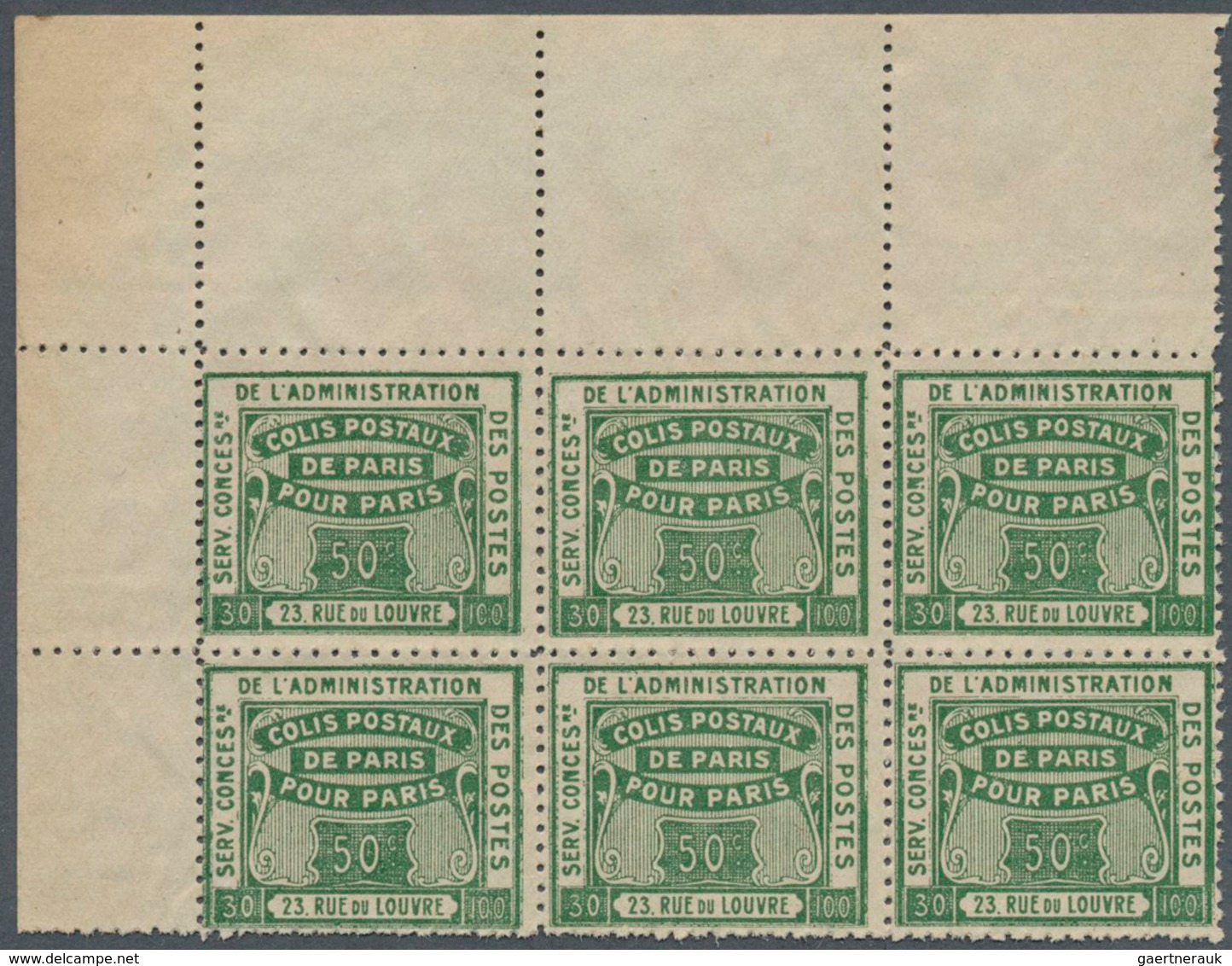 Frankreich - Postpaketmarken: 1919, Three Different Stamps 'COLIS POSTAUX DE PARIS POUR PARIS' All I - Otros & Sin Clasificación