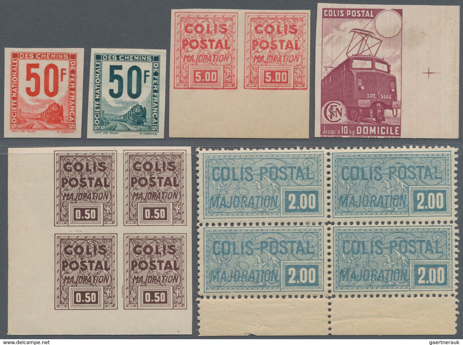 Frankreich - Postpaketmarken: 1920/1945 (ca.), Accumulation With Hundreds Of Stamps With A Large Par - Sonstige & Ohne Zuordnung