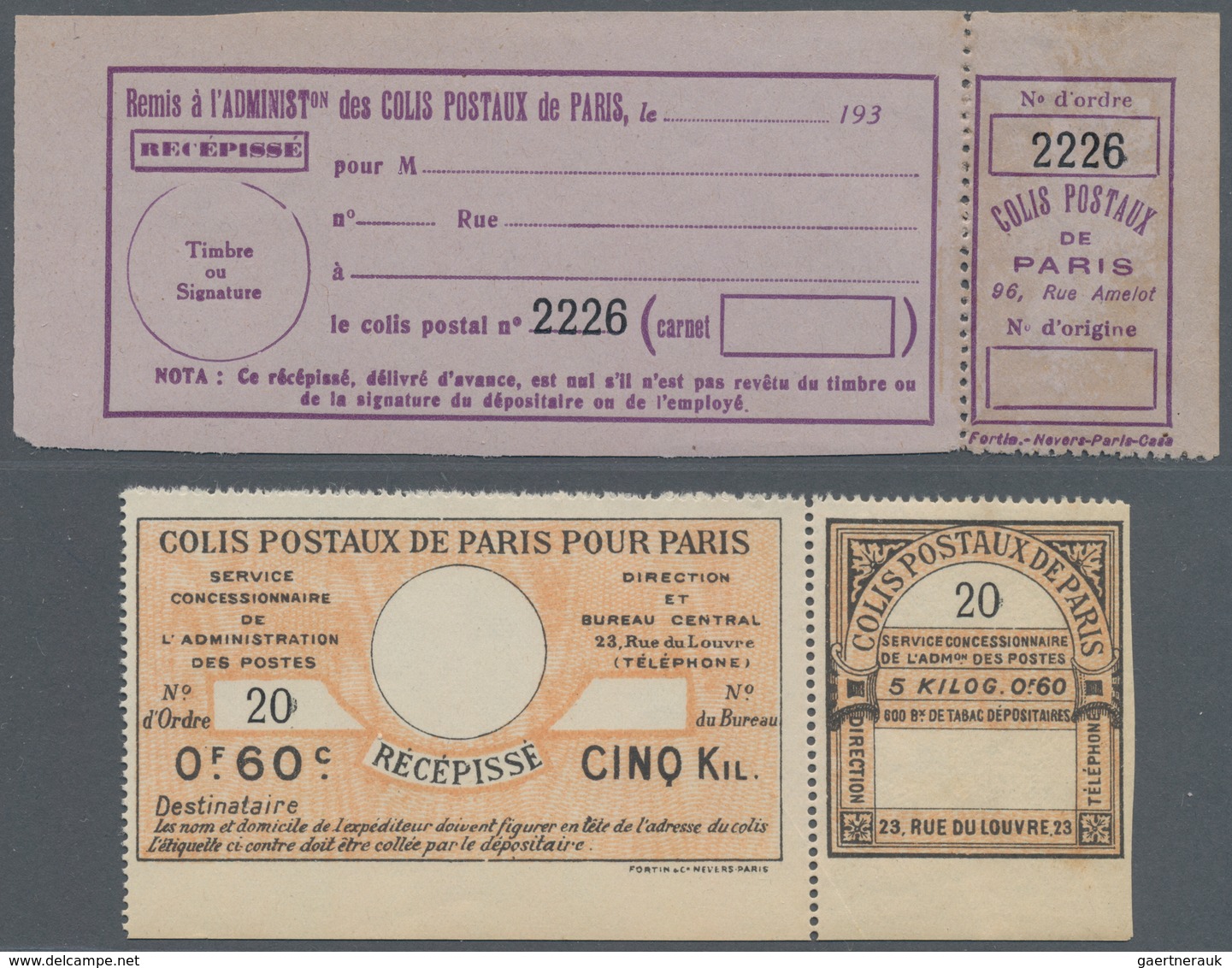 Frankreich - Postpaketmarken: 1920/1945 (ca.), Accumulation With Hundreds Of Stamps With A Large Par - Sonstige & Ohne Zuordnung