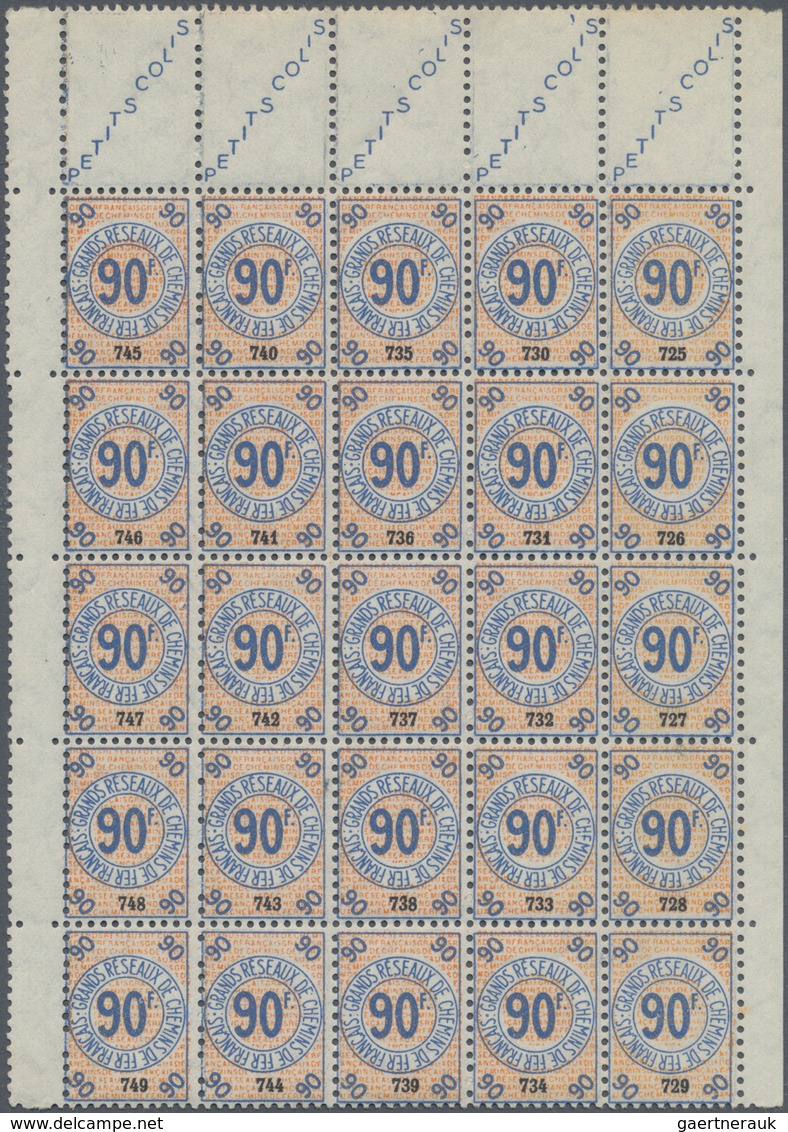 Frankreich - Postpaketmarken: 1935, Grands Reseaux De Chemins De Fer Francais 90fr.blue/red In A Lot - Otros & Sin Clasificación