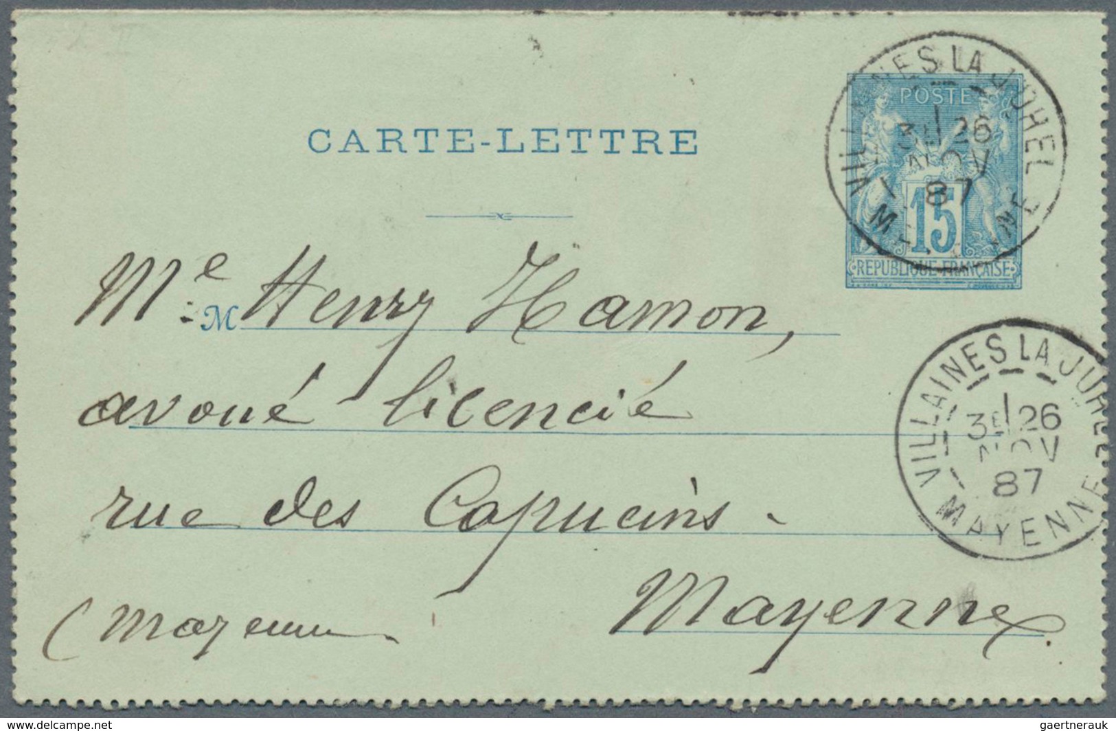 Frankreich - Ganzsachen: 1878/1960 Ca., Comprehensive Collection With Ca. 150 Used Postal Stationeri - Sonstige & Ohne Zuordnung