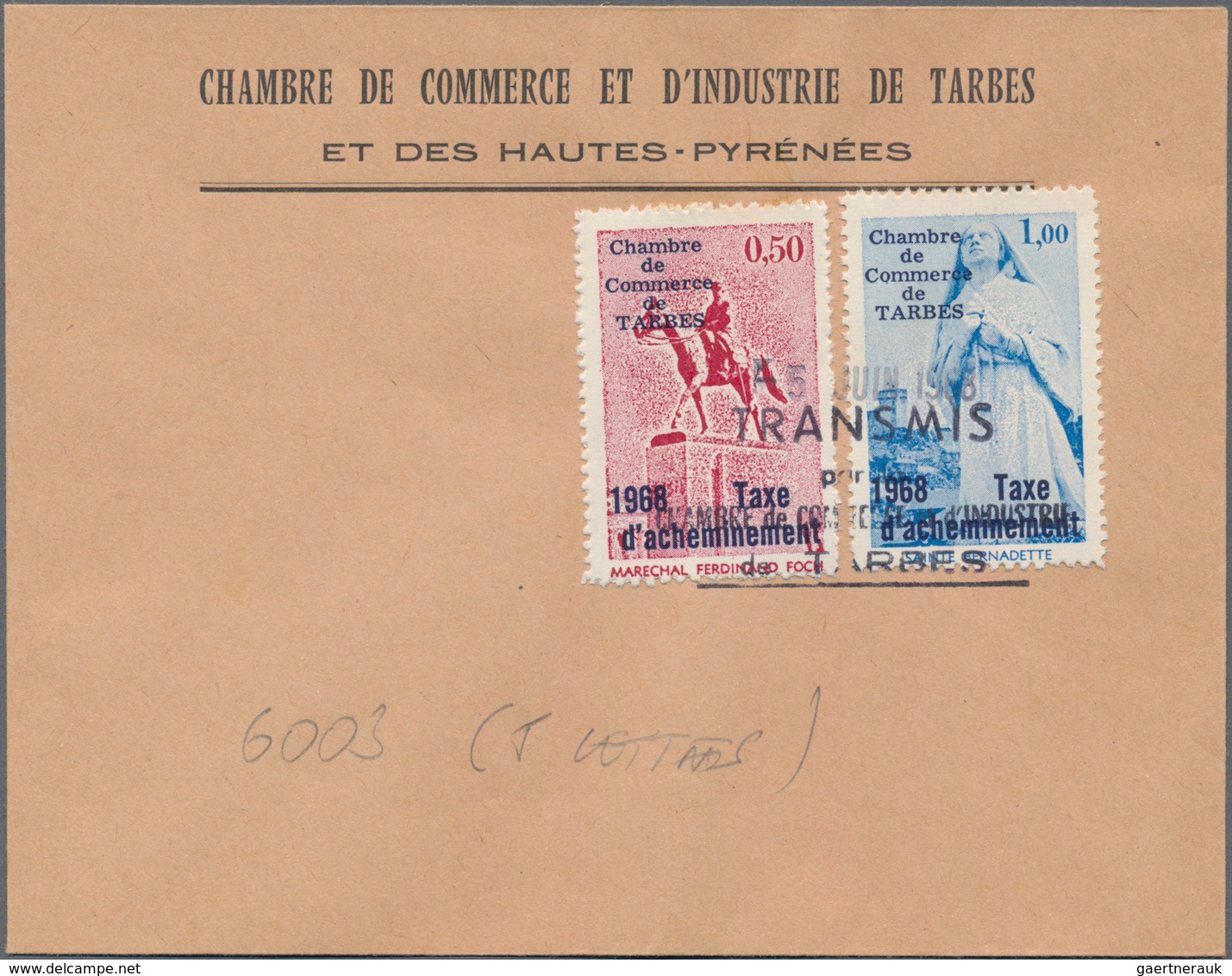 Frankreich - Besonderheiten: 1968, TARBES, POSTAL STRIKE Stamps, Lot With 8 Preprinted Envelopes "Ch - Other & Unclassified