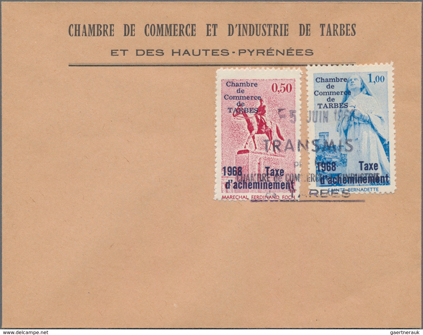 Frankreich - Besonderheiten: 1968, TARBES, POSTAL STRIKE stamps, lot with 8 preprinted envelopes "Ch