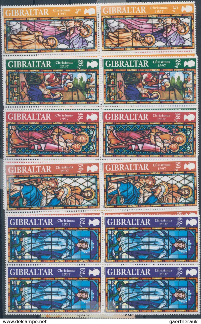 Gibraltar: 1993/1997, Accumulation In A Box With Plenty Of MNH Sets And Souvenir Sheets In Various Q - Gibraltar